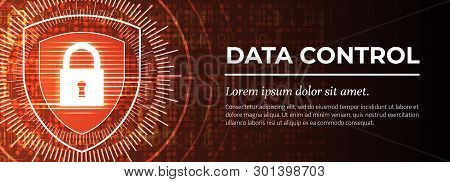 Data Control. The Red Modern Background. Vector.