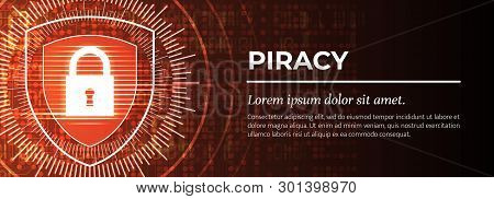 Piracy. The Red Modern Digital Background. Vector.