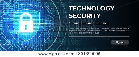 Technology Security. The Blue Modern Background. Vector.