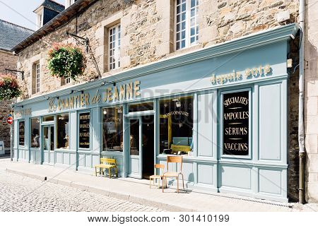 Paimpol, France - July 28, 2018: Old Pharmacy In The Old Town Of Paimpol, Brittany