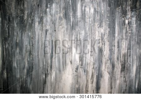 Abstract Pictorial Art In Dark Gray Colors Made By Paints