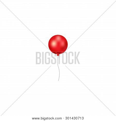 Balloon Vector Icon Isolated On White Background. Red Gradient Balloon Icon. Useful For Party Poster