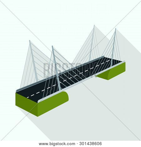Vector Design Of Bridge And Construction Symbol. Collection Of Bridge And Suspended  Vector Icon For