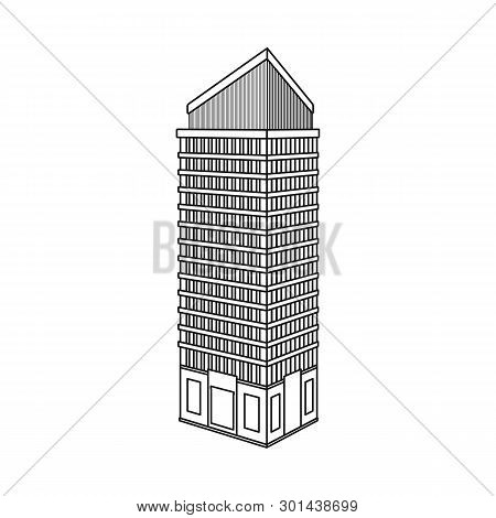 Vector Design Of Skyscraper And Office Sign. Set Of Skyscraper And Department Stock Symbol For Web.