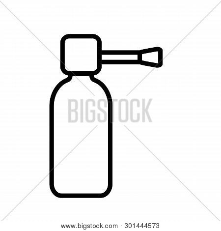 A Small Medical Pharmacetic Spray In A Jar With A Tube For The Treatment Of Diseases Of The Nose And