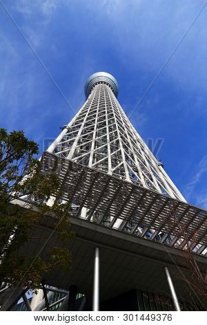 Tokyo, Japan - November 30, 2016: Tokyo Skytree Tower In Japan. The 634m Tall Tv Tower Is The 2nd Ta