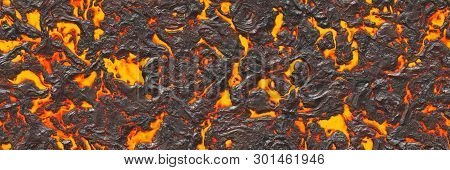 3D Illustration. Volcano- Background Magma