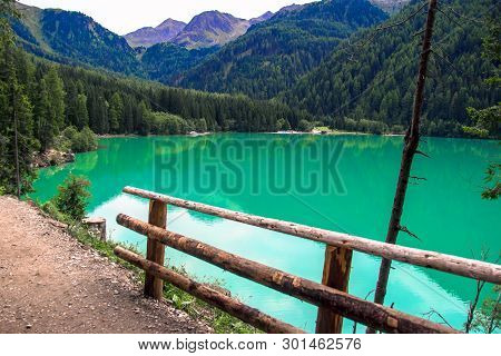 The Antholzer See (italian: Lago Di Anterselva) A Little Lake In South Tyrol, Italy