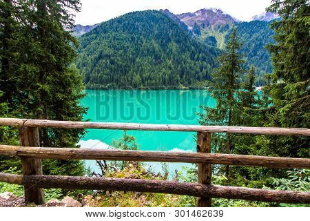 The Antholzer See (italian: Lago Di Anterselva) A Little Lake In South Tyrol, Italy