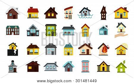 House Icon Set. Flat Set Of House Icons For Web Design Isolated On White Background