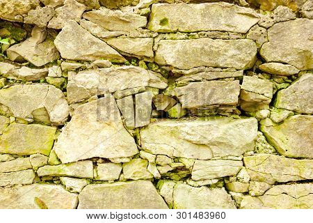 Old Wall Pattern Light Gray Sandstone Wall Background Texture Pattern Background Horizontal Architec
