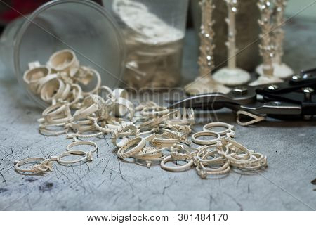 Preparation For Smelting Silver Jewelry In A Workshop For The Manual Production Of Jewelry