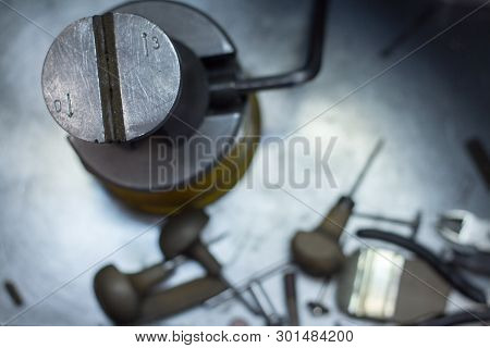 Workplace Jeweler In The Process Of Creating Jewelry