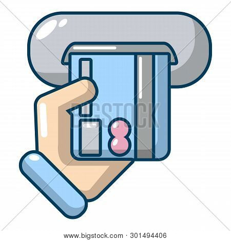 Inserting Credit Card Icon. Cartoon Illustration Of Inserting Credit Card Icon For Web