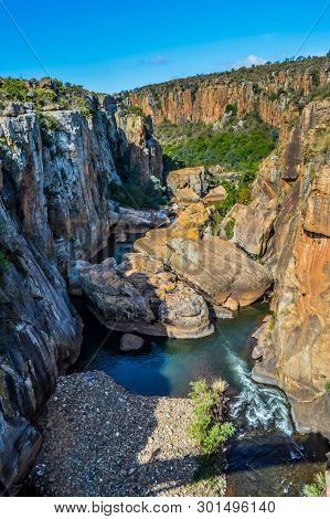 Rock Formation In Bourke's Luck Potholes In Blyde Canyon Reserve