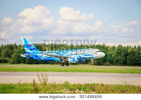 Airline Russia Zenith. . Airplane Before Takeoff. Russia St. Petersburg Pulkovo Official Spotting Au