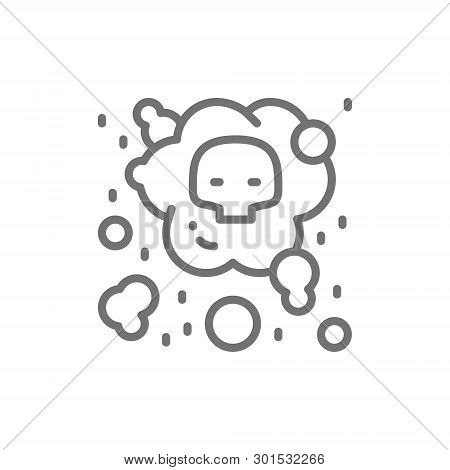 Vector Air Pollution, Industrial Smog Line Icon.