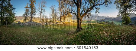 Autumn Evening At The Auerburg Castle In Oberaudorf, Bavaria