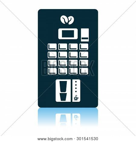 Coffee Selling Machine Icon. Shadow Reflection Design. Vector Illustration.