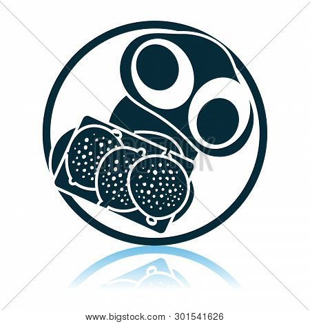 Omlet And Sandwich Icon. Shadow Reflection Design. Vector Illustration.