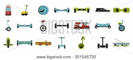 City Transport Icon Set. Flat Set Of City Transport Icons For Web Design Isolated On White Backgroun