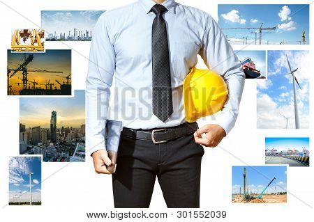 Male Engineer And Industrial And Power,industrial Business.