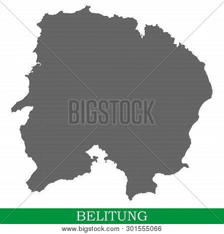 High Quality Map Of Belitung Is The Island Of Indonesia