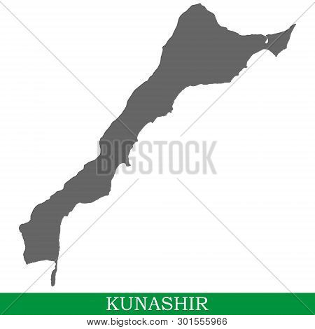High Quality Map Of Kunashir Is The Island