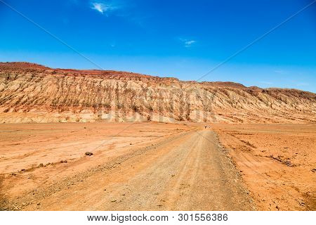 Flaming Mountains, Turpan, Xinjiang, China: These Intense Red Arid Mountains Similar To Scorching Fl