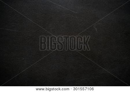 Genuine Black Fullgrain Leather Background