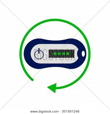 Cybersecurity Hardware Device. Otp Token. A One-time Password Token. . Vector Icon.