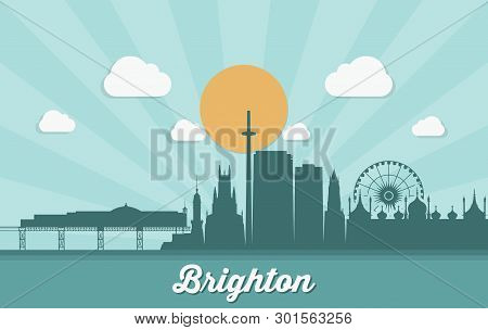 Brighton Skyline - Egnland - United Kingdom - Vector Illustration - Vector