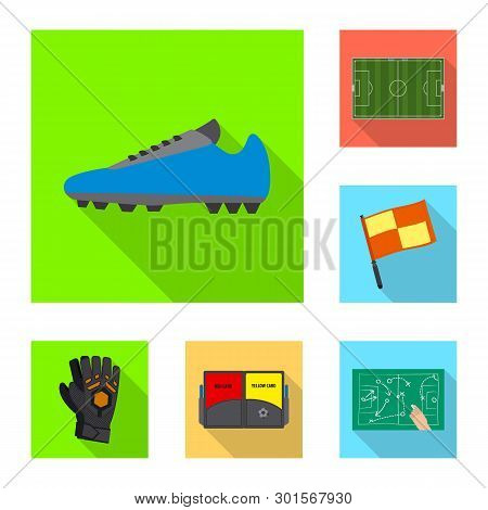 Vector Illustration Of Soccer And Gear Sign. Set Of Soccer And Tournament Stock Vector Illustration.