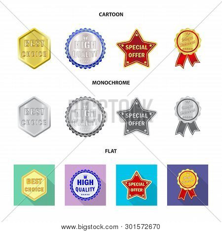 Vector Design Of Emblem And Badge Icon. Set Of Emblem And Sticker Stock Vector Illustration.