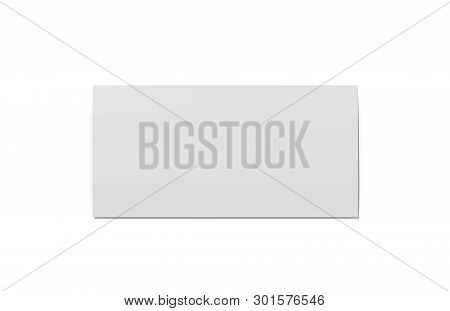 Bi Fold Or Vertical Half Fold Brochure Mock Up Isolated On Soft Gray Background. 3d Render Illustrat