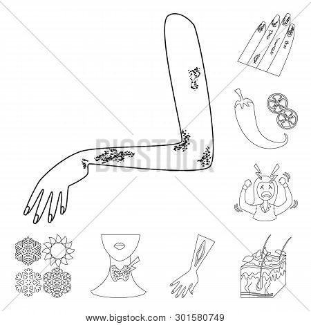 Isolated Object Of Disease And Healthcare Icon. Set Of Disease And Pain  Vector Icon For Stock.