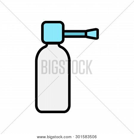 A Small Medical Pharmacetic Spray In A Jar With A Tube For The Treatment Of Diseases Of The Nose And