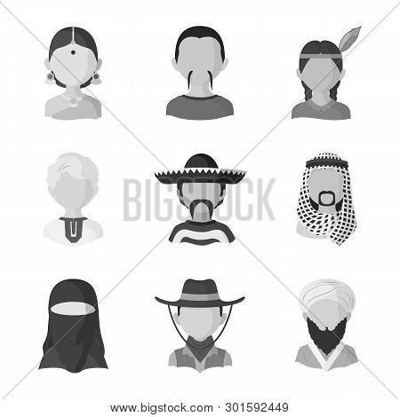 Vector Illustration Of Person And Culture Logo. Set Of Person And Race  Stock Vector Illustration.