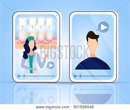 Consultation Of The Dentist Orthodontist. Installing Veneers, Retail, Lumineers. Aesthetic Medicine.