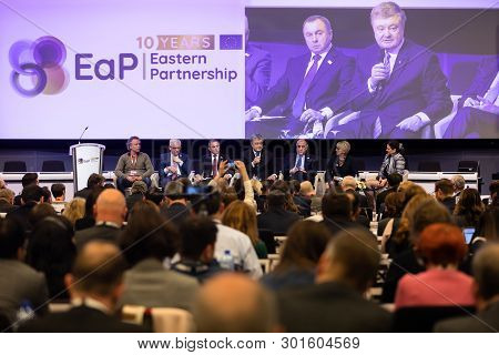 Brussels, Belgium - May 14, 2019: Eap Eastern Partnership. Meeting Of Eu Leaders At The Eu Headquart