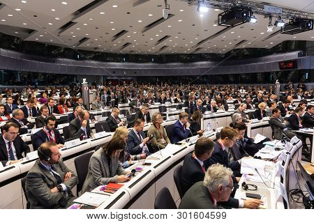 Brussels, Belgium - May 14, 2019: Eap Eastern Partnership. Meeting Of Eu Leaders At The Eu Headquart