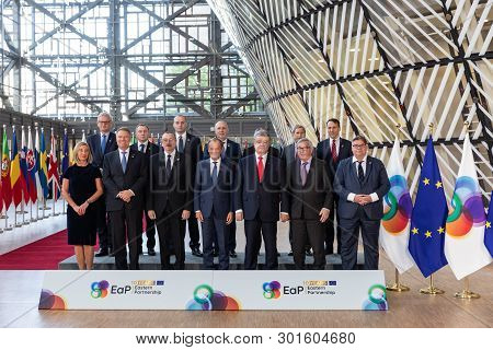 Brussels, Belgium - May 14, 2019: Eap Eastern Partnership. Meeting Of Eu Leaders At The Eu Headquart