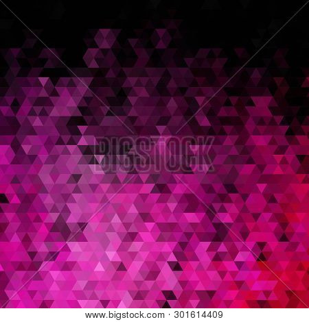 Pink And Black Triangular Background. Polygonal Style. Eps 10