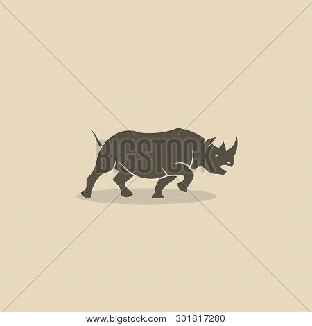 Rhino Running - Vector Illustration - Vector