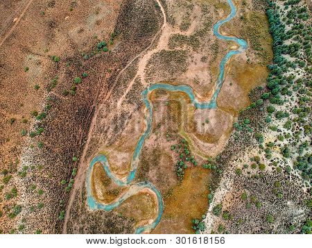 Aerial View Of Sevier River In Utah, Usa