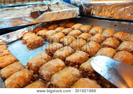 Traditional Arabic Dessert-baklava, The Concept Of Celebrating The Holy Month Of Ramadan And Eid Al-
