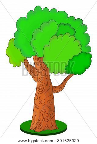 One Tree On A Stand Vector Illustration
