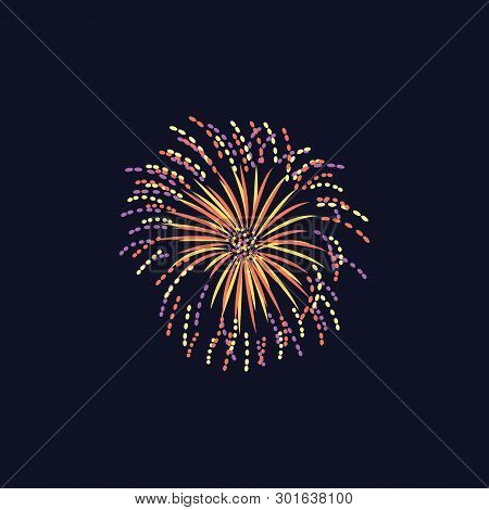 Firework Or Firecracker Flash Onbackground Flat Vector Illustration Isolated.