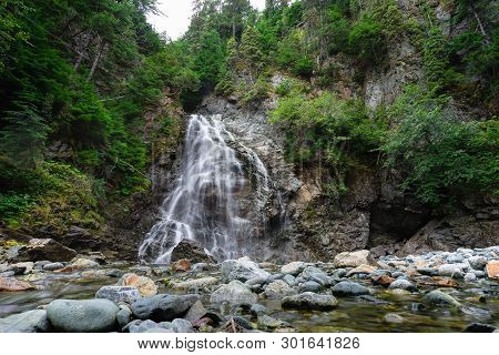 A Coastal Forest Waterfall Near Kitimat, British Columbia