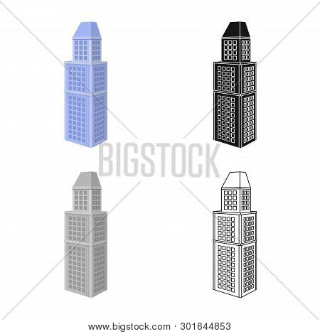 Isolated Object Of Skyscraper And Office Sign. Set Of Skyscraper And Business Stock Vector Illustrat
